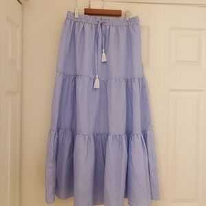 Violet Skies Elegant Blue Tiered Skirt